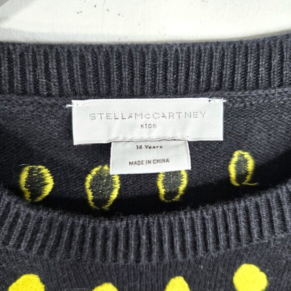 Stella McCartney Black Embroidered Tulip Sweatshirt Tunic Wool Blend Dress - Picture 8 of 9